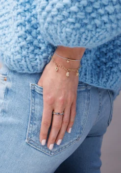 Gold & Diamond Tiny Clam Shell Cord Bracelet