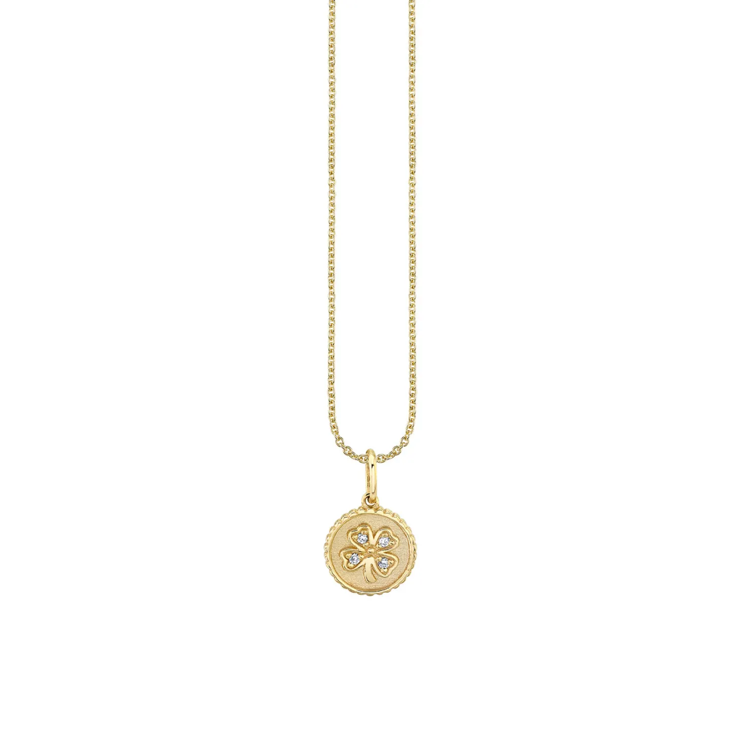 Gold & Diamond Tiny Clover Coin