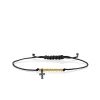 Gold & Diamond Tiny Cross Cord Bracelet