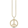 Gold & Diamond Tiny Daisy Peace Sign Charm