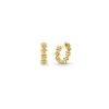 Gold & Diamond Tiny Daisy Huggie Hoops