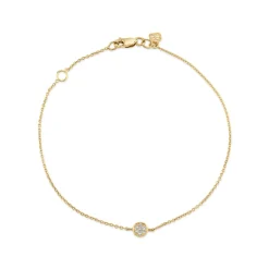Gold & Diamond Tiny Disc Bracelet