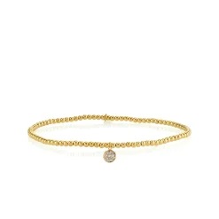 Gold & Diamond Tiny Disc on Gold Beads