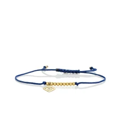 Gold & Diamond Tiny Eye Cord Bracelet