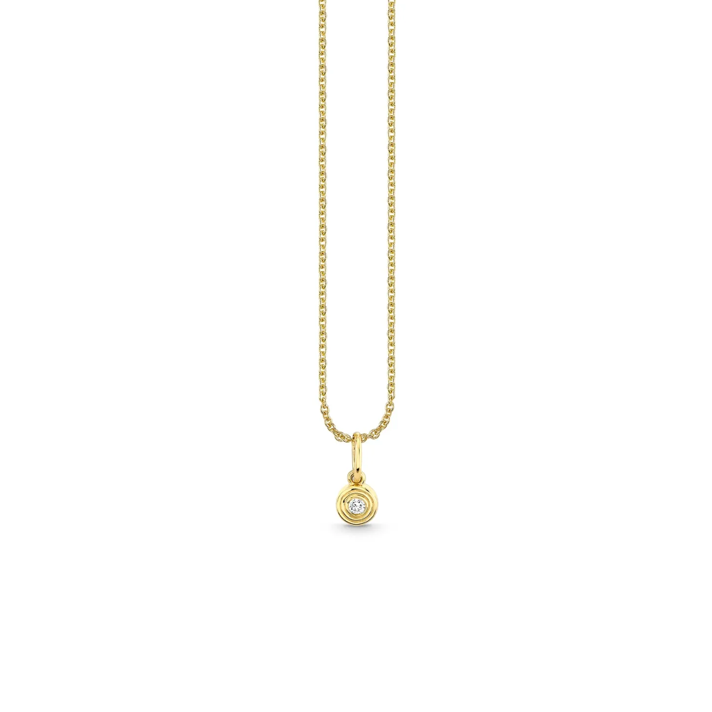 Gold & Diamond Tiny Fluted Charm