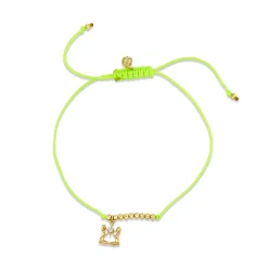 Gold & Diamond Tiny Gemini Zodiac Cord Bracelet