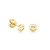 Gold & Diamond Tiny Happy Face Stud