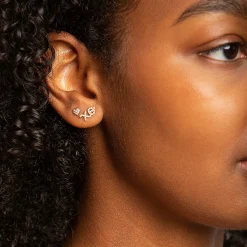 Gold & Diamond Tiny Heart Stud