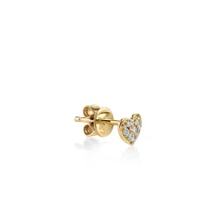 Gold & Diamond Tiny Heart Stud