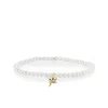Gold & Diamond Tiny Hummingbird on Pearls