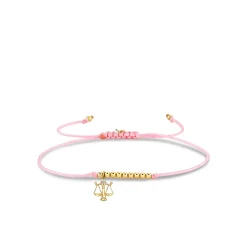 Gold & Diamond Tiny Libra Zodiac Cord Bracelet