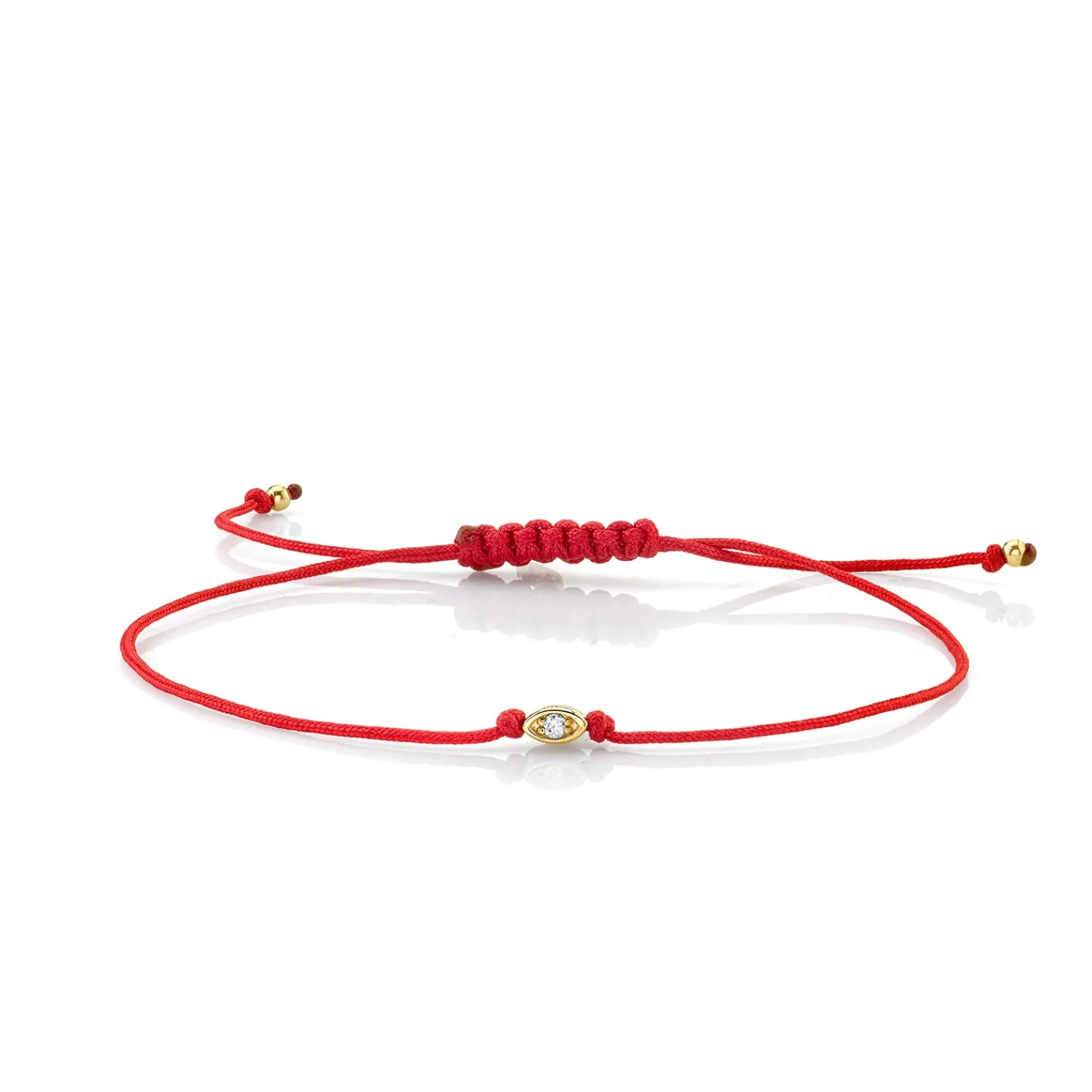 Gold & Diamond Tiny Marquise Eye Cord Bracelet