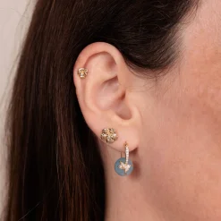 Gold & Diamond Tiny Pansy Stud