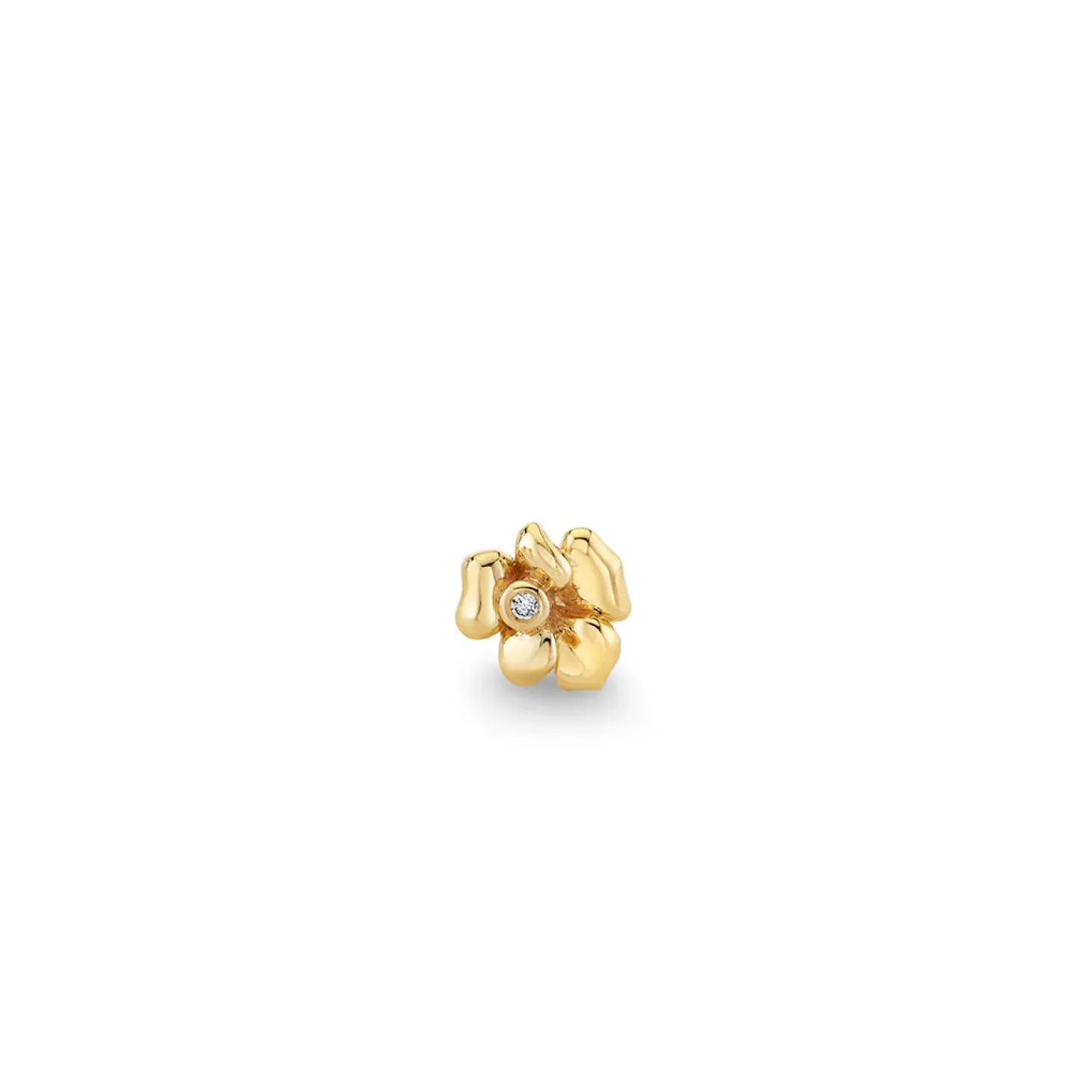 Gold & Diamond Tiny Pansy Stud