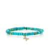 Gold & Diamond Tiny Pave Butterfly on Turquoise