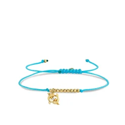 Gold & Diamond Tiny Pisces Zodiac Cord Bracelet