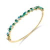 Gold & Diamond Tri Stone Cocktail Bangle