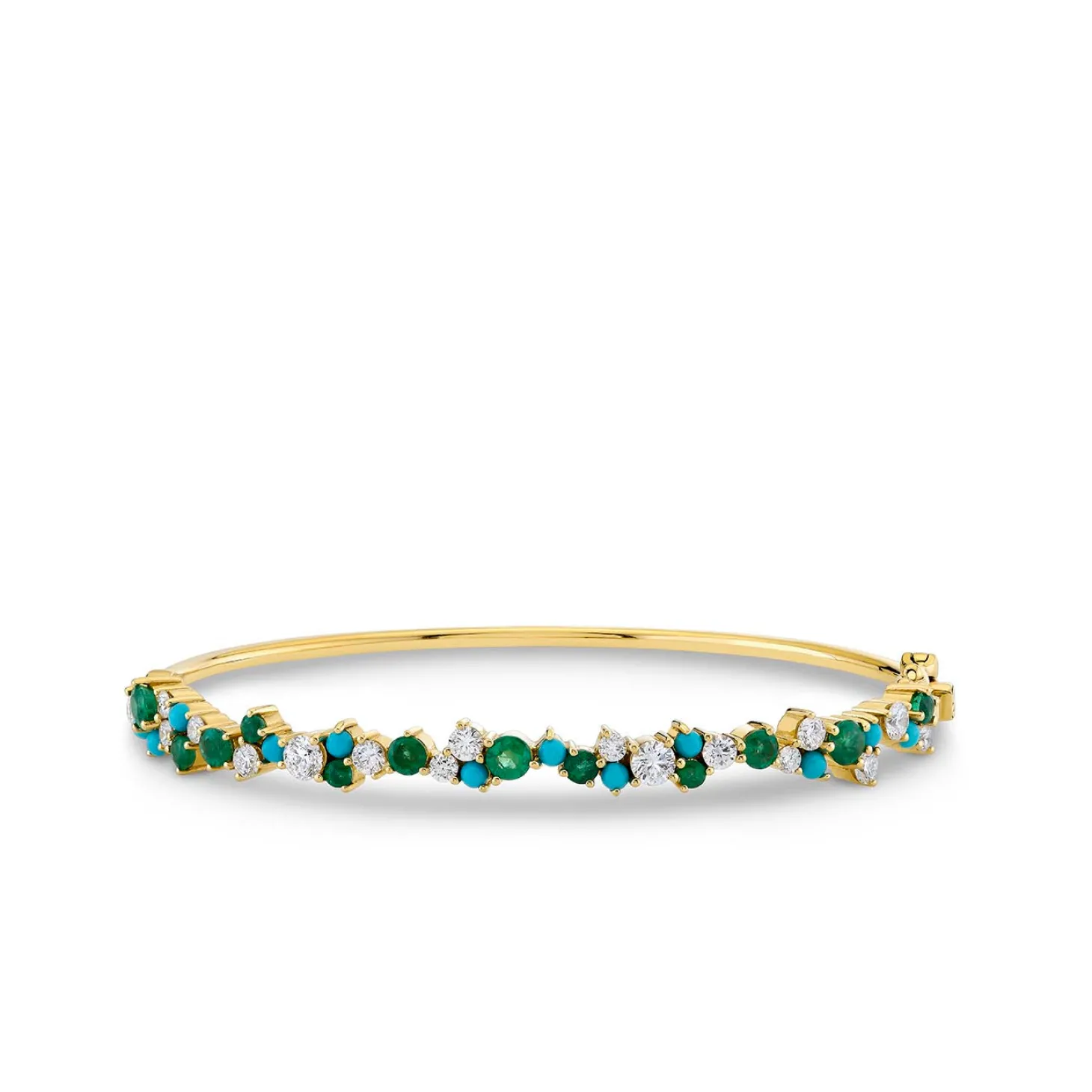 Gold & Diamond Tri Stone Cocktail Bangle