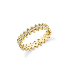 Gold & Diamond Vertical Marquise Eternity Ring