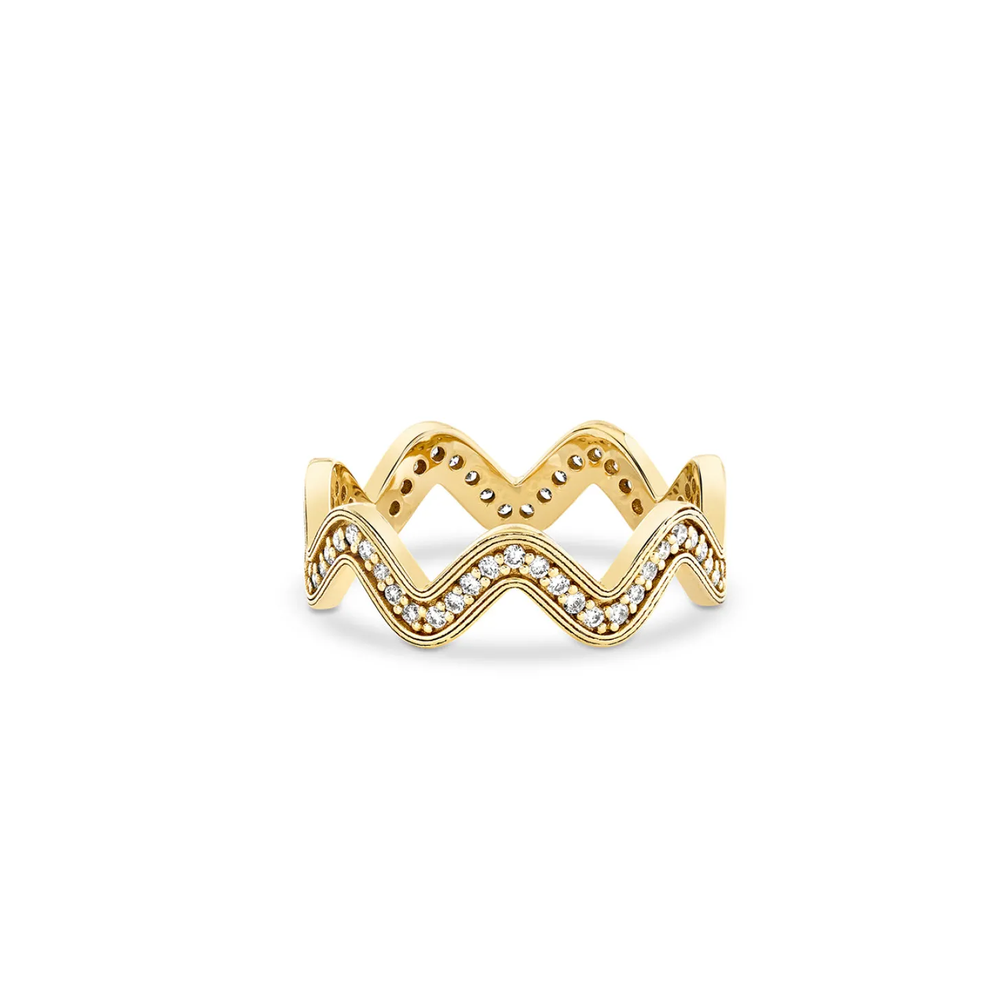 Gold & Diamond Wavy Ring