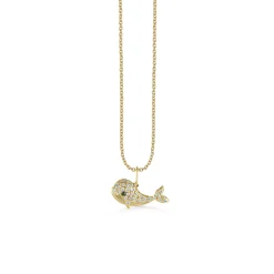 Gold & Diamond Whale Charm
