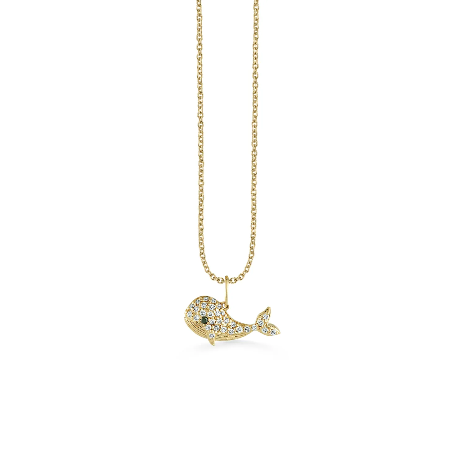 Gold & Diamond Whale Charm