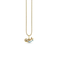 Gold & Diamond Whale Family Charm