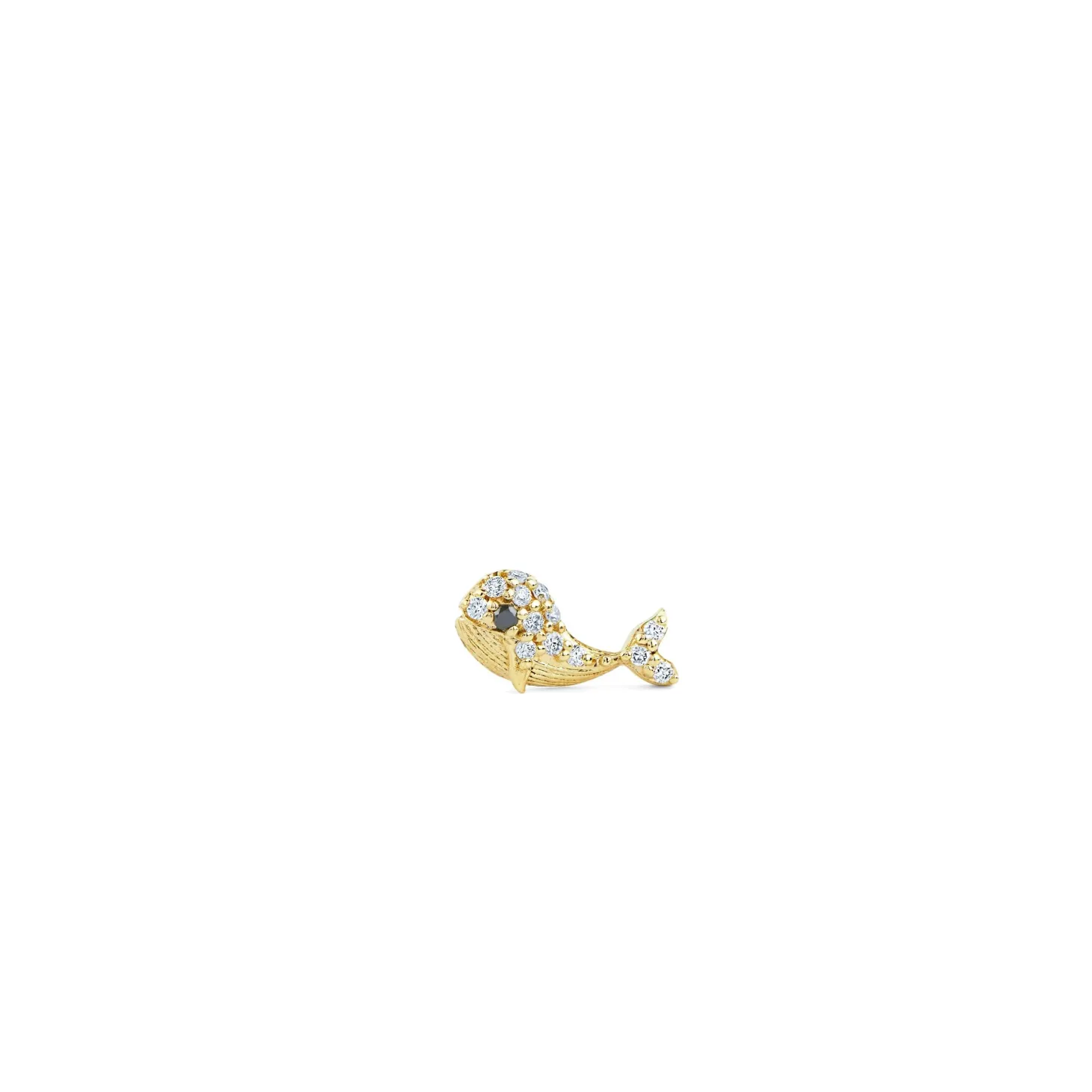 Gold & Diamond Whale Stud