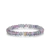 Gold & Diamond Wheel Rondelle on Mystic Rainbow Quartz