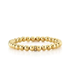 Gold & Diamond Wheel Rondelle on Gold Beads
