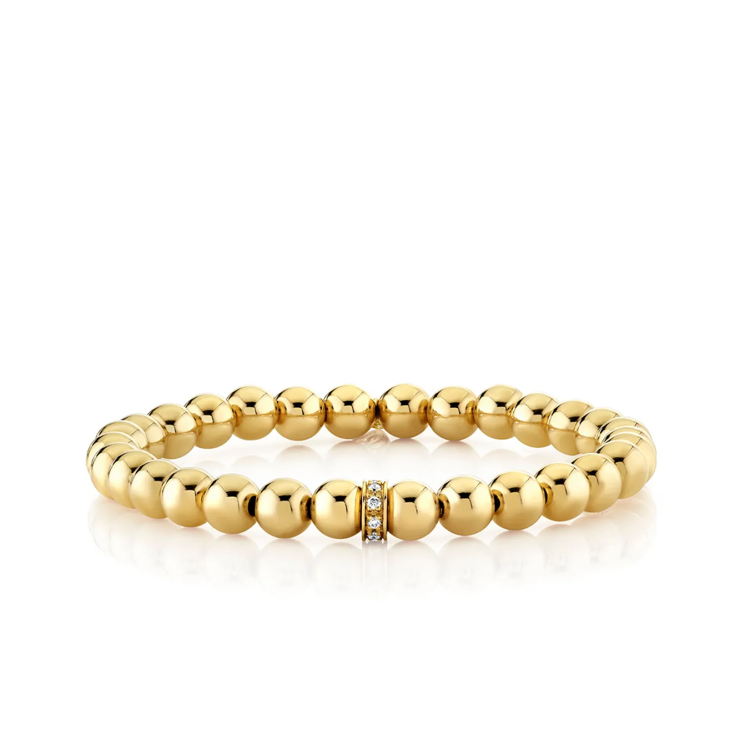 Gold & Diamond Wheel Rondelle on Gold Beads