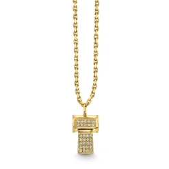 Gold & Diamond Whistle Charm