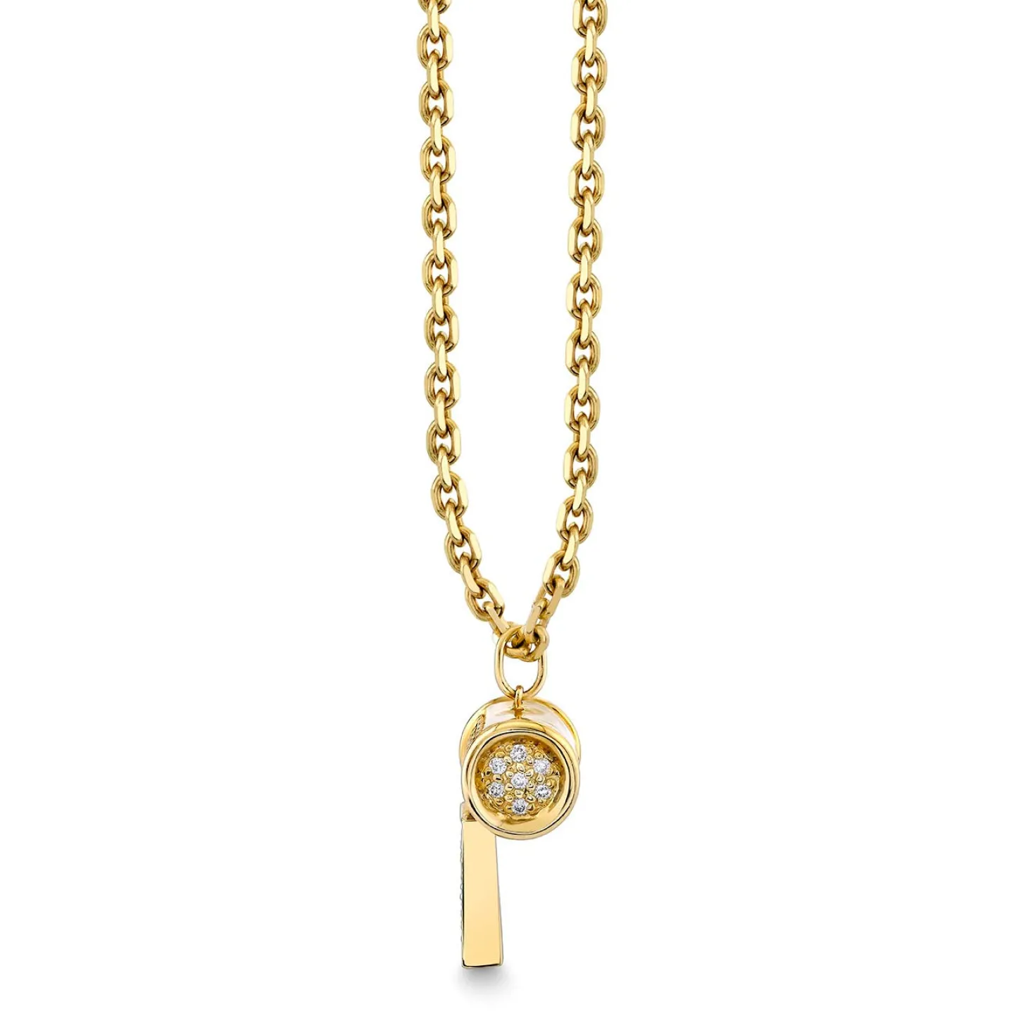 Gold & Diamond Whistle Charm