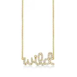 Gold & Diamond Wild Script Necklace