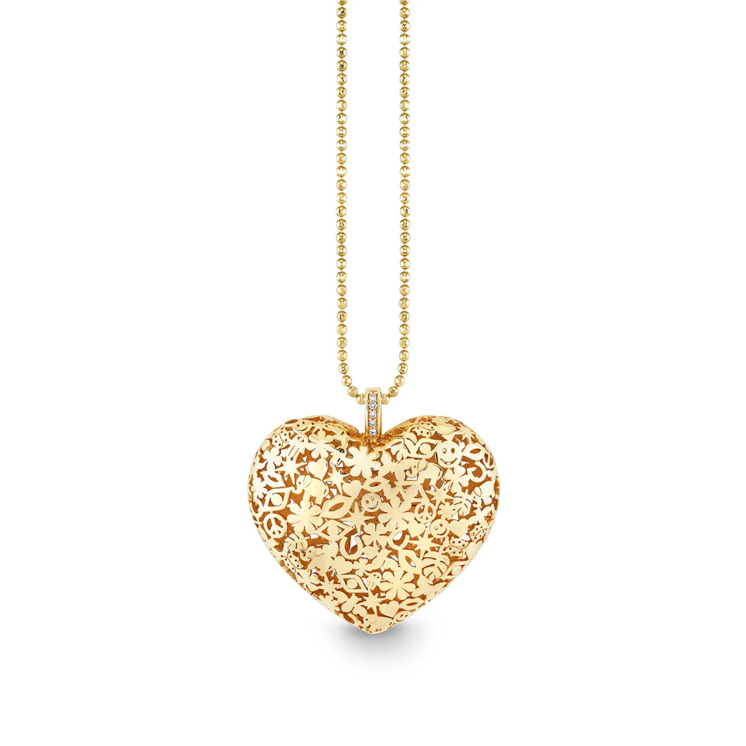 Gold & Diamond XL Puffy Icon Wallpaper Heart Charm