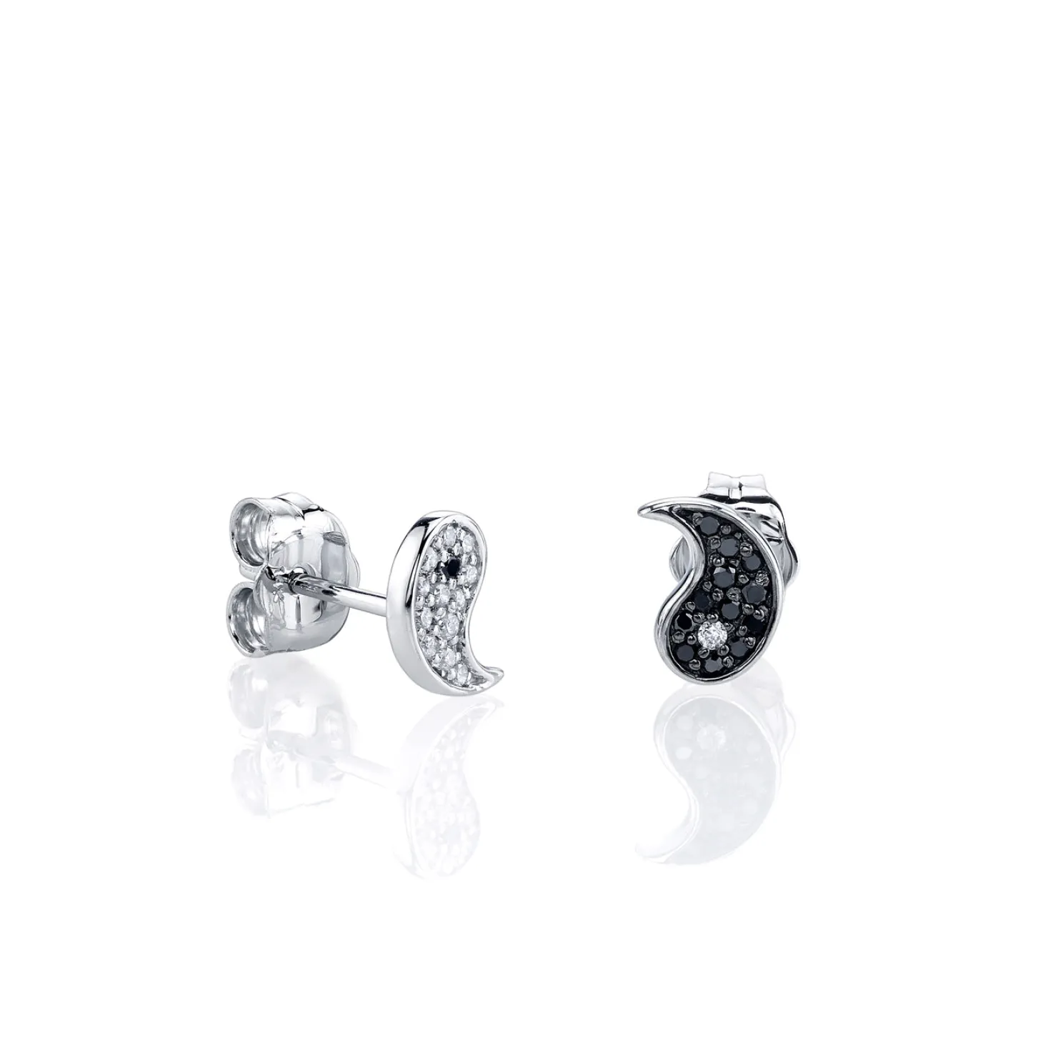 Gold & Diamond Yin Yang Stud