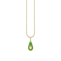 Gold & Emerald Avocado Charm