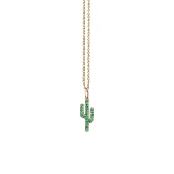 Gold & Emerald Cactus Charm