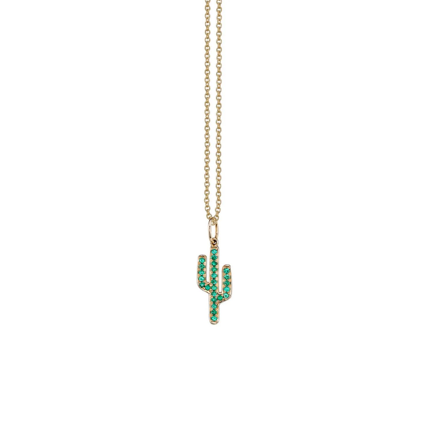 Gold & Emerald Cactus Charm