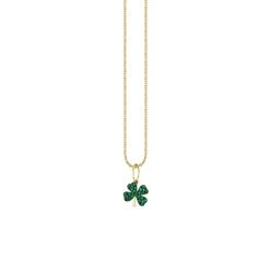 Gold & Emerald Small Clover Charm