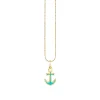 Gold & Enamel Anchor Charm