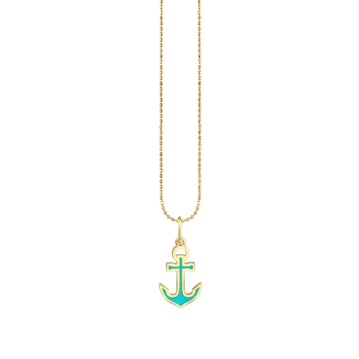 Gold & Enamel Anchor Charm