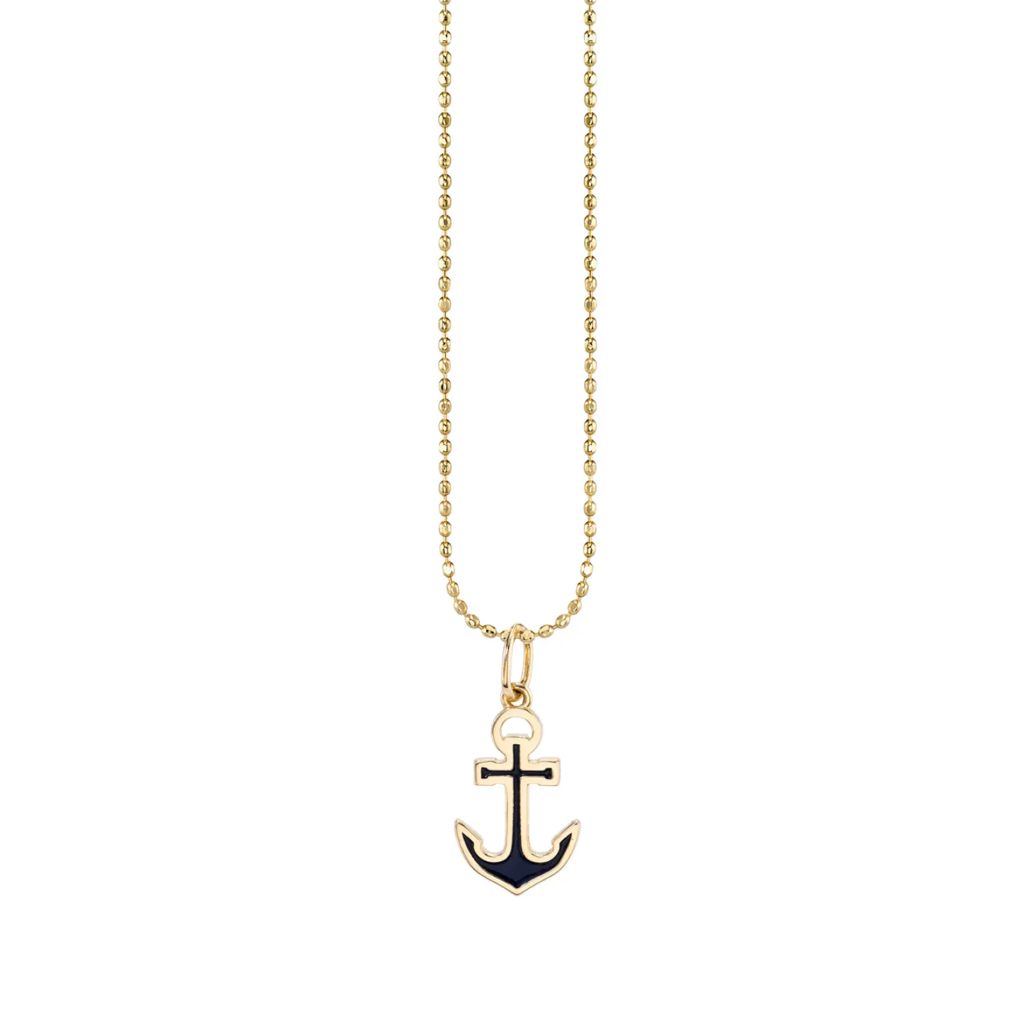 Gold & Enamel Anchor Charm