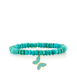 Gold & Enamel Butterfly on Turquoise