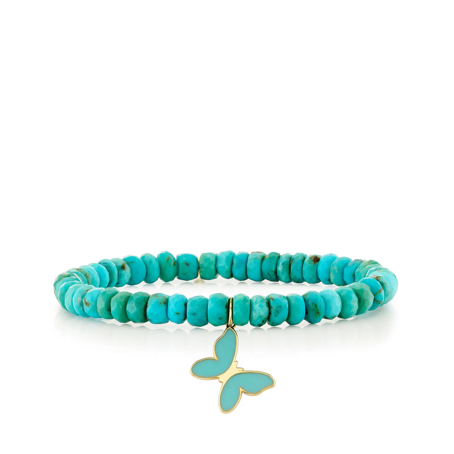 Gold & Enamel Butterfly on Turquoise