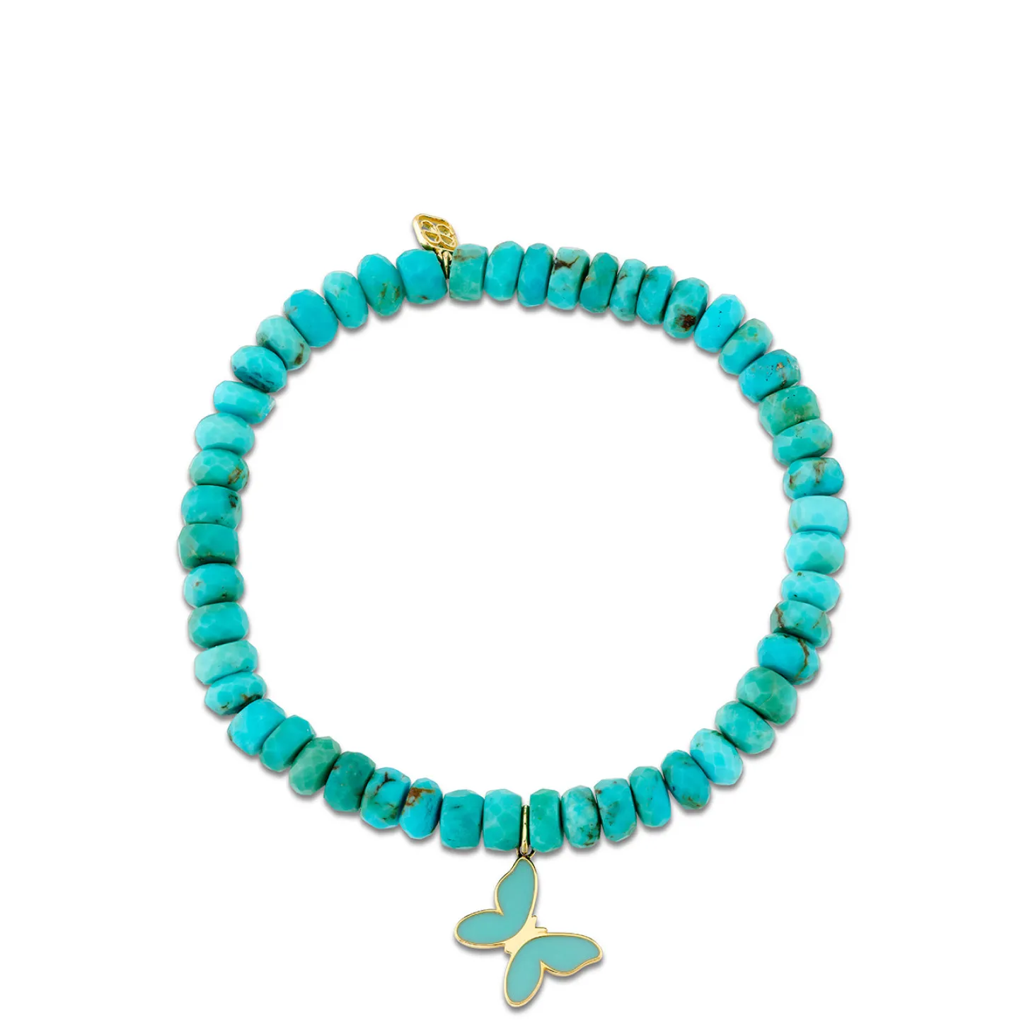 Gold & Enamel Butterfly on Turquoise