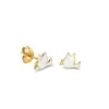 Gold & Enamel Dove Stud