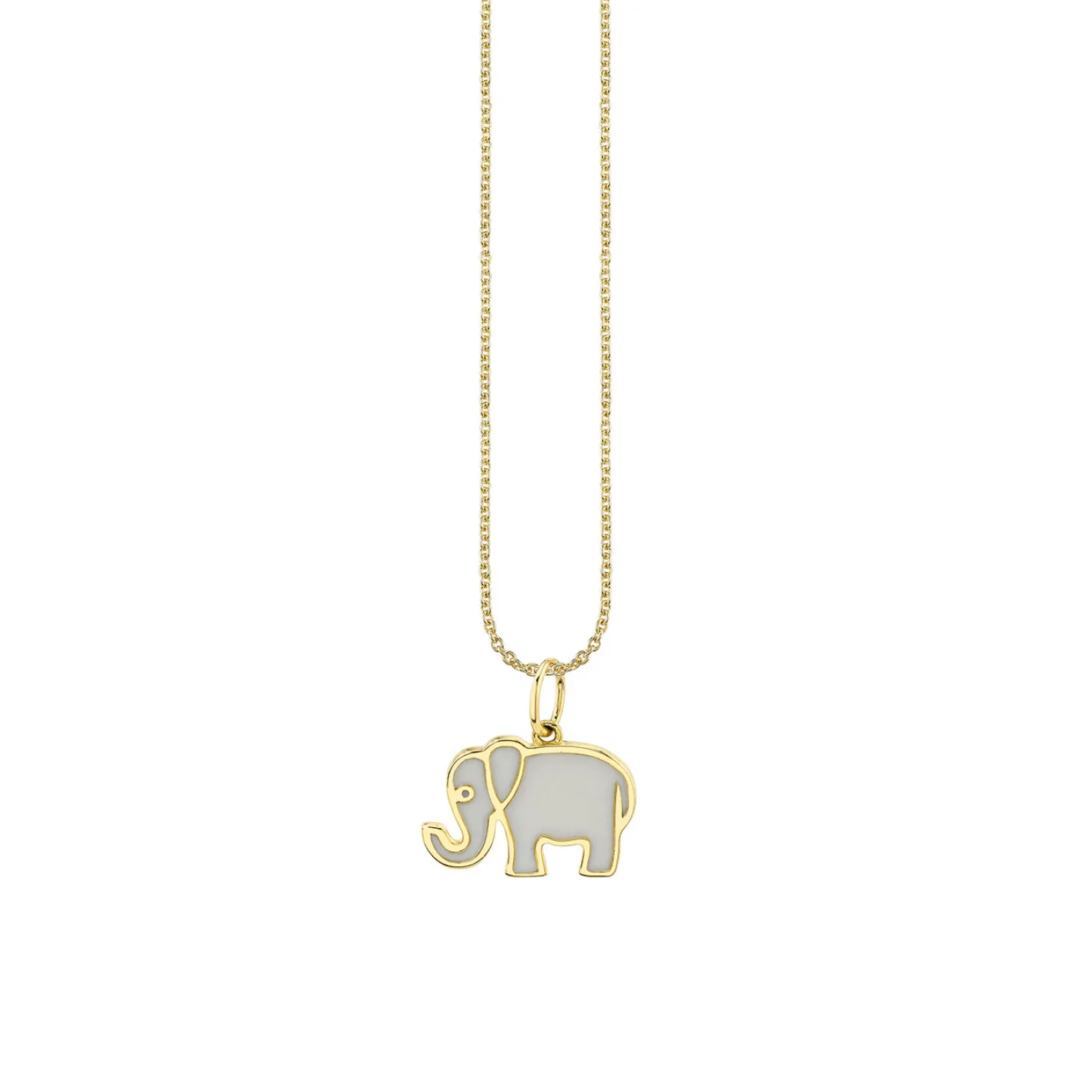 Gold & Enamel Elephant Charm