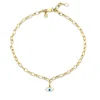 Gold & Enamel Eye Anklet