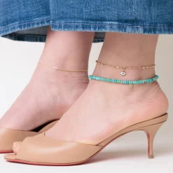 Gold & Enamel Eye Anklet